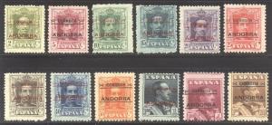 ANDORRA (SP) #1-12 Mint - 1928 Overprint Set