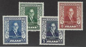 Iceland  SC#274-277 Mint F-VF hr SCV$55.40...A fascinating spot!