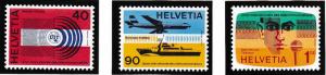 Switzerland for international telecommunication union  #10O11-10O13 MNH 1976