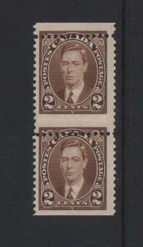 Canada #232 Mint Dramatic Misperf Pair