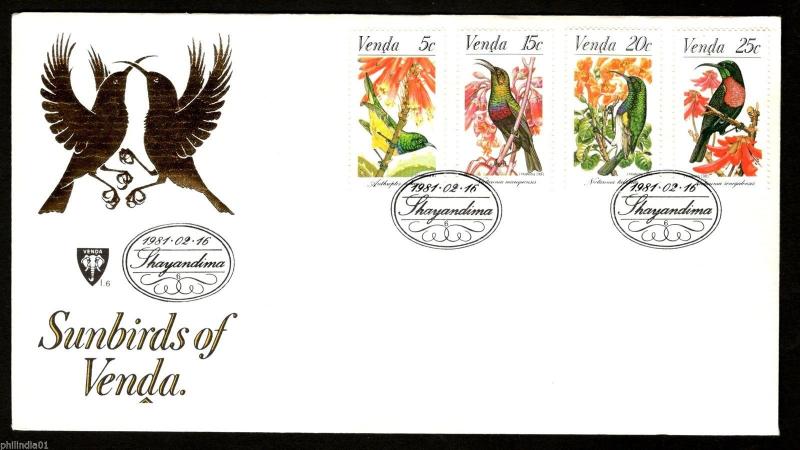 Venda 1981 Birds Sunbirds Fauna Flowers Wildlife Animal Sc 40-43 FDC # 16383