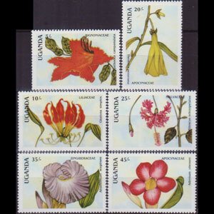 UGANDA 1988 - Scott# 612-7 Flowers 5-45s NH