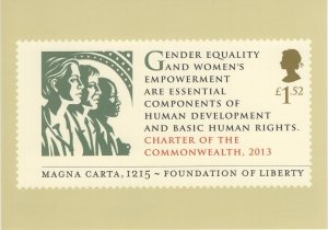 Great Britain 2015 PHQ Card Sc 3408 1.52pd Women, Charter of the Commonwealth...