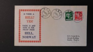 1933 Norway Cover Hell to Seattle Washington WA USA Arcade Building