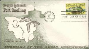 US FDC #1409 1st State of Minnesota Cachet Fort Snelling, MN Unaddressed
