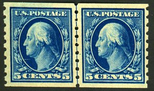 U.S. #396 MINT LINE PAIR OG LH