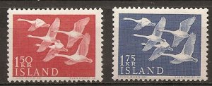 Iceland 298-9 1956 Nordic Swans set NH