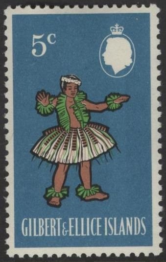 Gilbert & Ellice 139 (mnh) 5c Ellice kosu dance (1968)