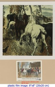 Denmark Danmark Scott 590 stamps engraved by Cz. Slania special print, horses 