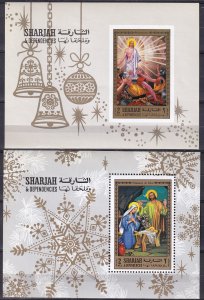 Sharjah Christmas Souvenir Sheets MNH  (Z9353L)