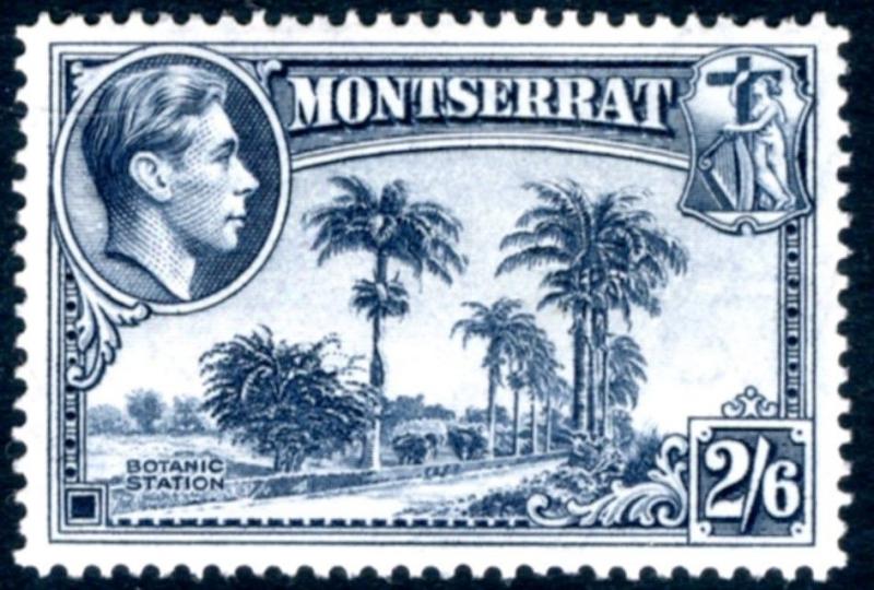 MONTSERRAT-1943 2/6 Slate-Blue Perf 14  Sg 109a LIGHTLY MOUNTED MINT   V15249