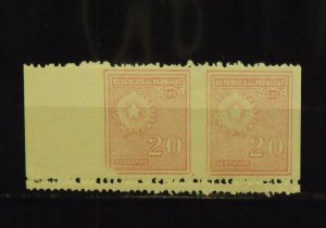 14348   PARAGUAY   MH # 279     Imperf Pair                   CV$ 19.00