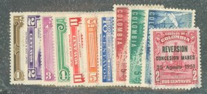 Colombia #580-6/589-92/596 Unused Single (Complete Set)