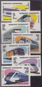 MALAGASY MNH Scott # 1200-1207 Modern Trains (8 Stamps)