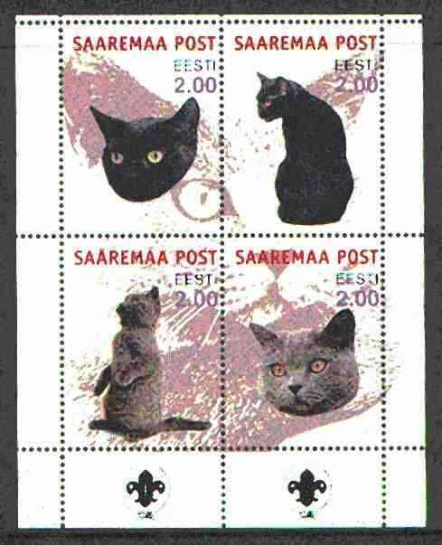 SAAREMAA - 2000 - Cats #1 - Perf 4v Sheet -Mint Never Hinged-Private Issue