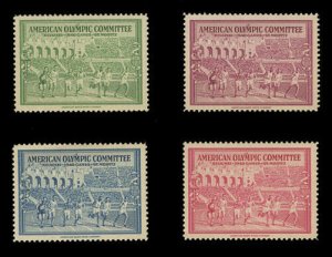 1940 HELSINKI OLYMPICS - AMERICAN BANK NOTE COMPANY, SET OF 4