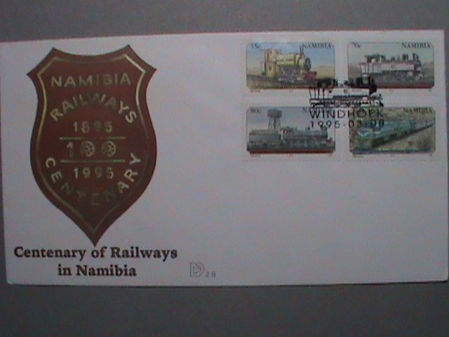 NAMIBIA- 1995 COVER :CENTENARY OF RAILWAYS- COMPLETE SET OF STAMP  FDC