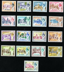 BERMUDA Queen Elizabeth II 1962-68 Complete Set ex 1/6 to £1 SG 163 to 179 MINT