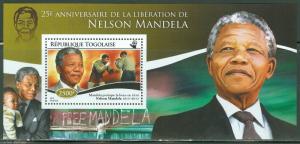 TOGO 2015 25th LIBERATION ANNIVERSARY  OF NELSON MANDELA SOUVENIR SHEET  MINT NH