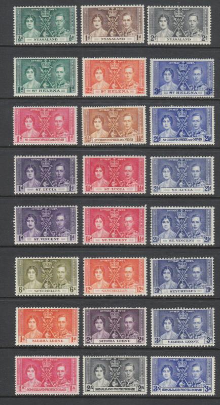 British Commonwealth, 1937 Coronation of KGVI, complete OMNIBUS set, 191 stamps