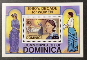 Dominica 1982 #762 S/S, Famous Women, MNH.