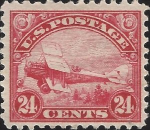 US Scott #C6 M/H/OG VF 24c 1923 De Havilland Biplane Air Mail Stamp