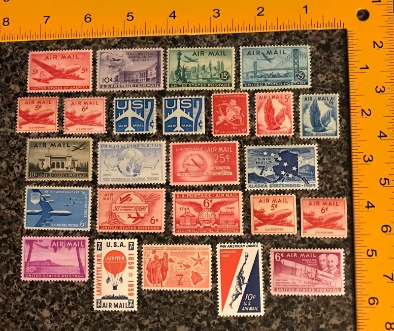 C32 to C56 US Airmails, MNH, full set of 25