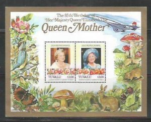 TUVALU - 1980 - Queen Mother, 80th Birthday-Perf Souv Sheet #1-Mint Never Hinged