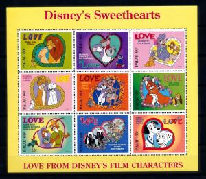 [56480] Palau 1996 Disney Love Lion King Dogs Fox Cats MNH Sheet