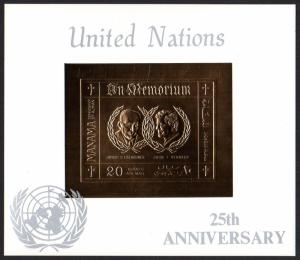 Manama Mi Block 107 (#252B) mnh - 1971 Eisenhower & Kennedy - UN 25 anniv - gold