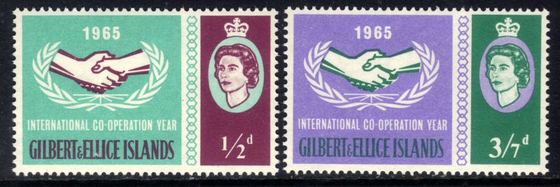 Gilbert & Ellice 1965 QE2 Set Intl Cooperation year Umm SG 104 - 105 ( J13 )