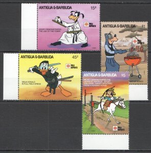 A1243 Antigua & Barbuda Disney Mickey Mouse & Friends Philanippon 91 Set Mnh