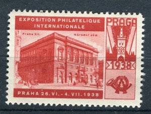 CZECH; 1938 early Praga Philatelic Expo fine Mint local issue