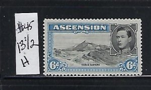 ASCENSION IS. SCOTT #45 1938-53 GEORGE VI 6P (GRAY BLUE)- PERF 131/2 -MINT HINGE