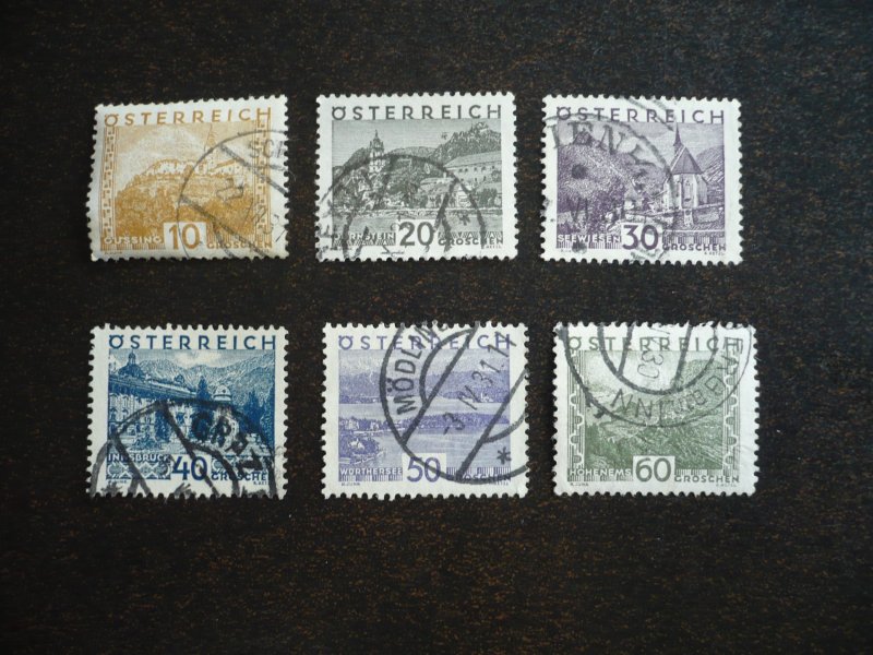 Stamps - Austria - Scott# 327,331,334-337 - Used Part Set of 6 Stamps