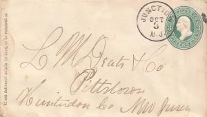United States Jersey Junction c1875 cork killer  1866-1909  Postal Stationery...
