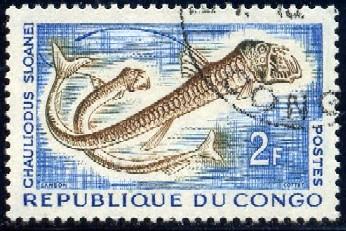 Fish, Sloan's Viperfish, Congo stamp SC#98 used