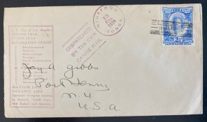 1934 Niuafoou Tonga Toga Tin Can Canoe Mail  Cover to USA SS City Los Angeles