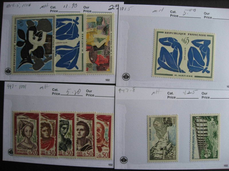 Sales cards full of France MH stamps (unverified), check them out!  