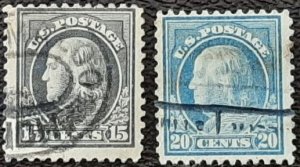 US Scott # 514-515; 2 used Franklin issue of 1917; F/VF centering