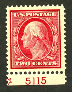 U.S. #332 MINT PL# SINGLE OG HR
