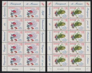 Monaco Corals Starfish Water plant Fish 2v Sheetlets 2000 MNH SG#2474-2475