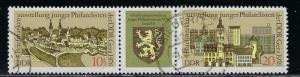 Germany DDR Scott # 1748a, postally used, se-tenant, WZd332