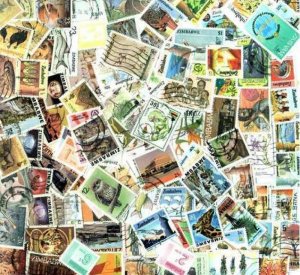 Zimbabwe Stamp Collection - 100 Different Stamps