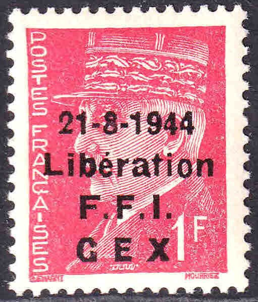 FRANCE 437 GEX LIBERATION OVERPRINT OG NH U/M XF BEAUTIFUL GUM