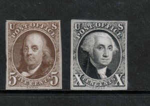 USA #1P3 & #2P3 Mint Fine - Very Fine Plate Proof Duo With Certificates