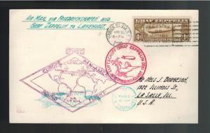 1930 USA Graf Zeppelin Postcard cover Around the World to Lasalle Illinois # C14