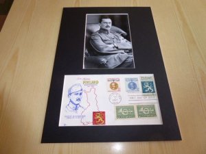 Mannerheim Finland indepence USA FDC Cover and mounted photograph mount size A4