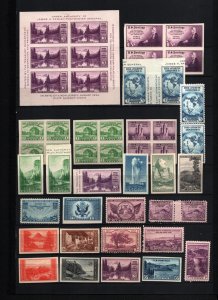 UNITED STATES 1935 SET OF 40 STAMPS & SHEET OF 6 STAMPS MNH