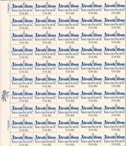 US Stamp - 1981 Alcoholism - 50 Stamp Sheet - Scott #1927